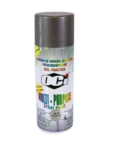 SPRAY AERESOL ESMALTE COLOR ALUMINIO ALTA TEMPERATURA 300 ML # H1 REF. OCI-SPRAY-014 MARCA OCI