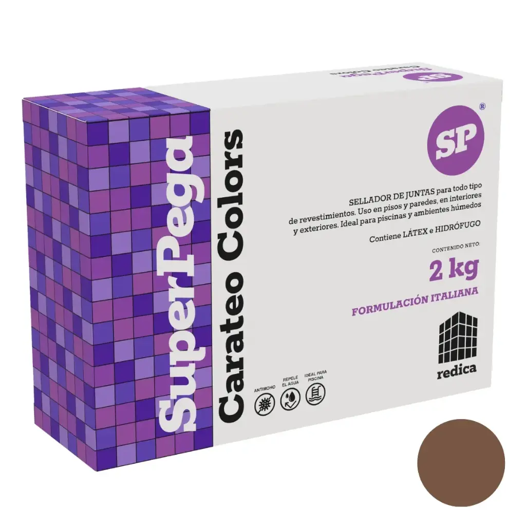SUPER STUCCO GROUT CARATEO / SELLADOR DE JUNTAS 2 KG COLOR MARRON MARCA SUPER PEGA 