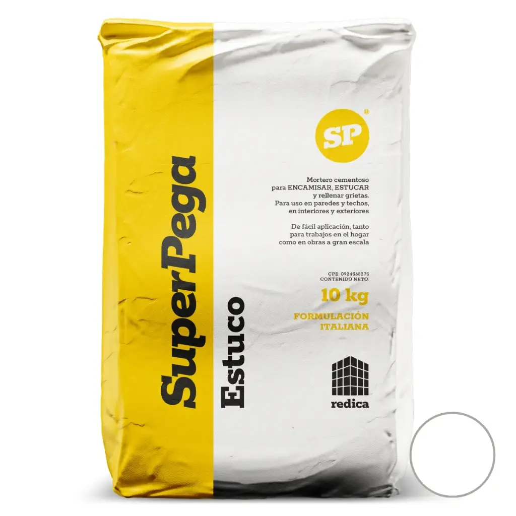 SUPER STUCCO / ESTUCO WALL SUPER LISO / RELLENADOR DE GRIETAS SACO 10 KG COLOR BLANCO MARCA SUPER PEGA 