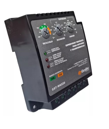 SUPERVISOR DE VOLTAJE TRIFASICO P/REFRIGERACION Y AA 208 / 220 VAC REF.GST-RR220 / 007547 EXCELINE