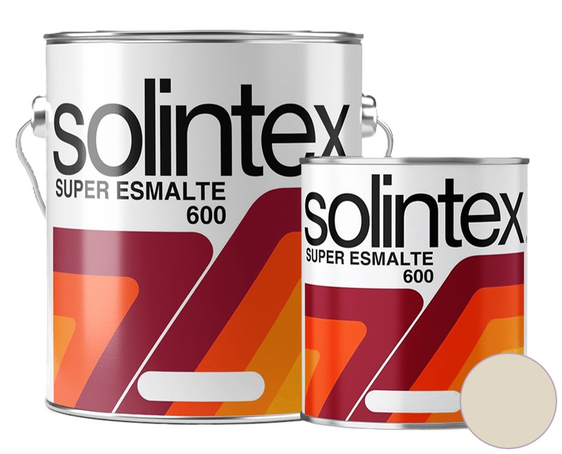 PINTURA SUPER ESMALTE 600 SECADO RAPIDO 1 GL COLOR BLANCO OSTRA REF. 606 MARCA SOLINTEX