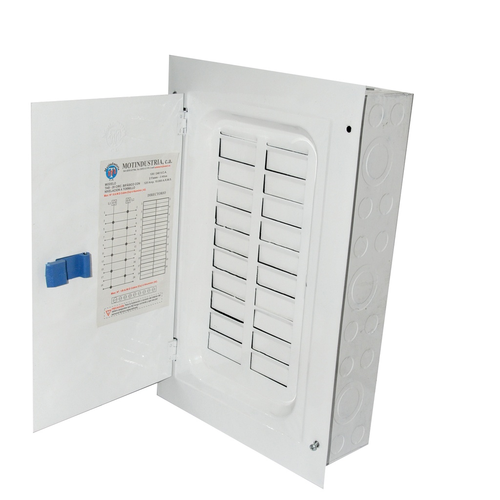 TABLERO CON PUERTA DE 12 CIRCUITOS BIFASICO REF. LB/TB12C MARCA FORZZAMERICA