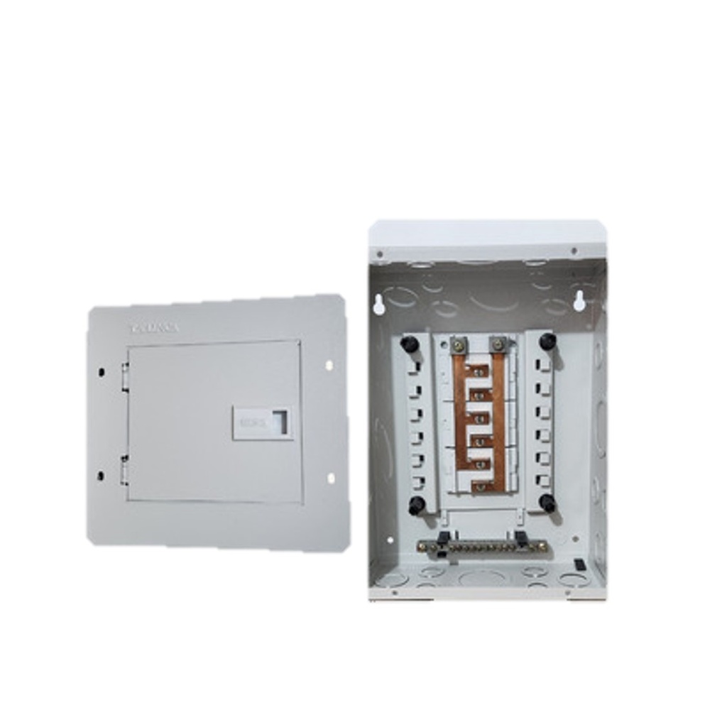 TABLERO RESID. C/PUERTA DE 4 CIRC. BIFASICO BARRA PPAL 125AMP 120 / 240 VOLT REF. R-4C TAELINCA