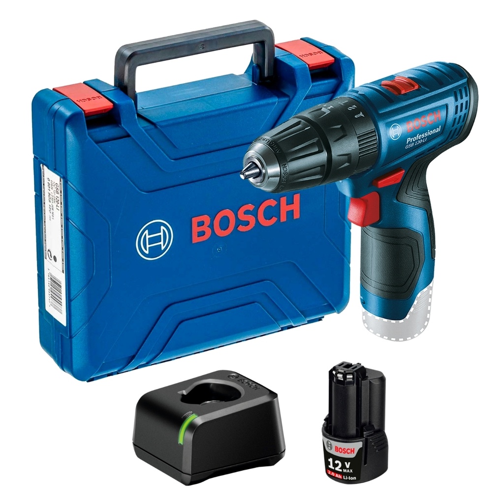 TALADRO PERCUTOR INALAMBRICO 3/8" 12 V 2.0 AH C/MALET 1 BAT+CARG REF. 865203 / 955980 MARCA BOSCH