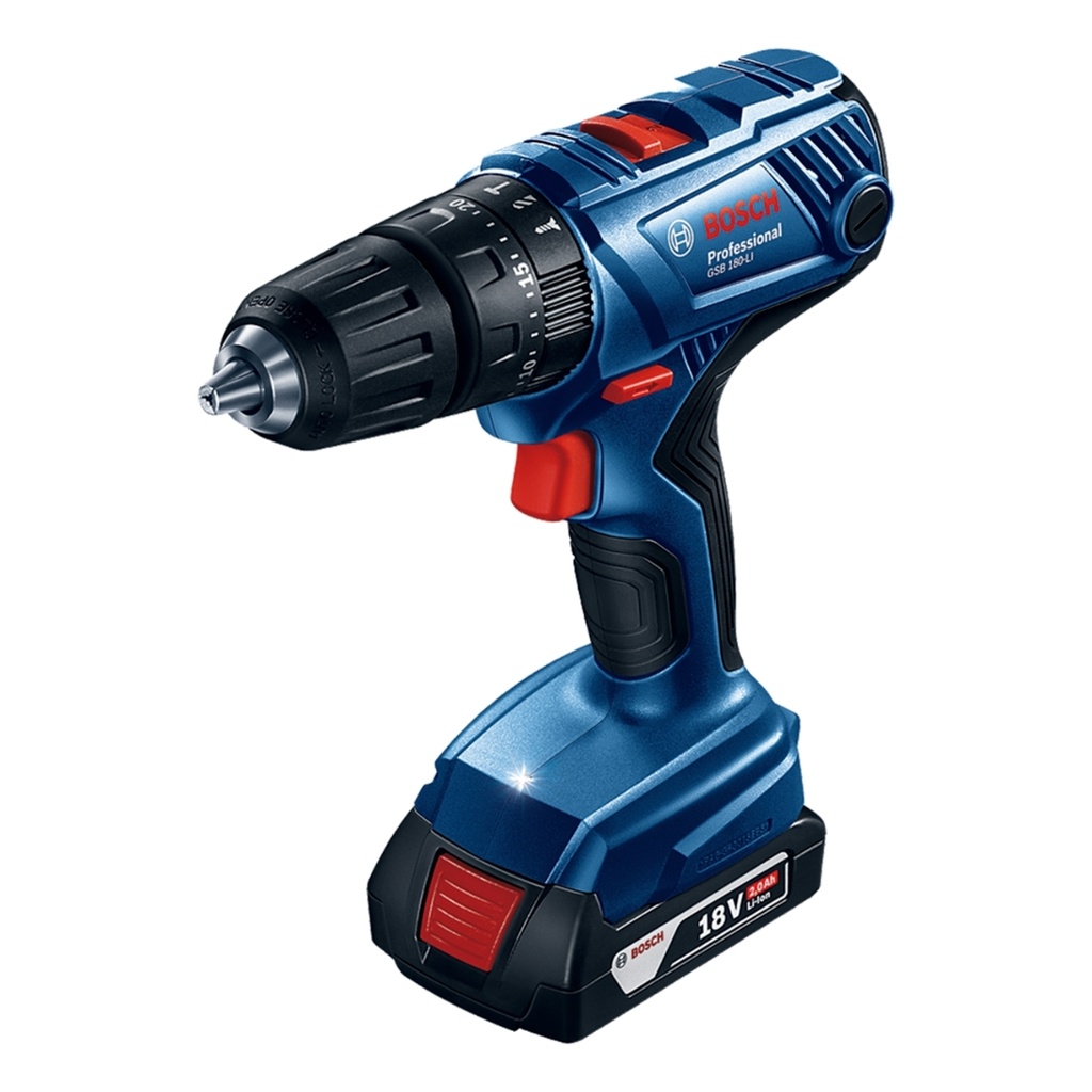 TALADRO PERCUTOR INALAMBRICO 1/2" 18 V 1.5 AH 1 BAT+CARG. REF.GSB180-LI / 865390 MARCA BOSCH
