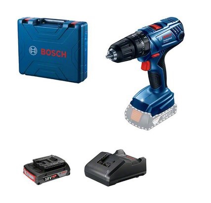 TALADRO PERCUTOR INALAMBRICO 1/2" 18 V 1.5 AH C/MALETIN 2 BAT+CARG. REF.GSB180-LI / 865371 MARCA BOSCH