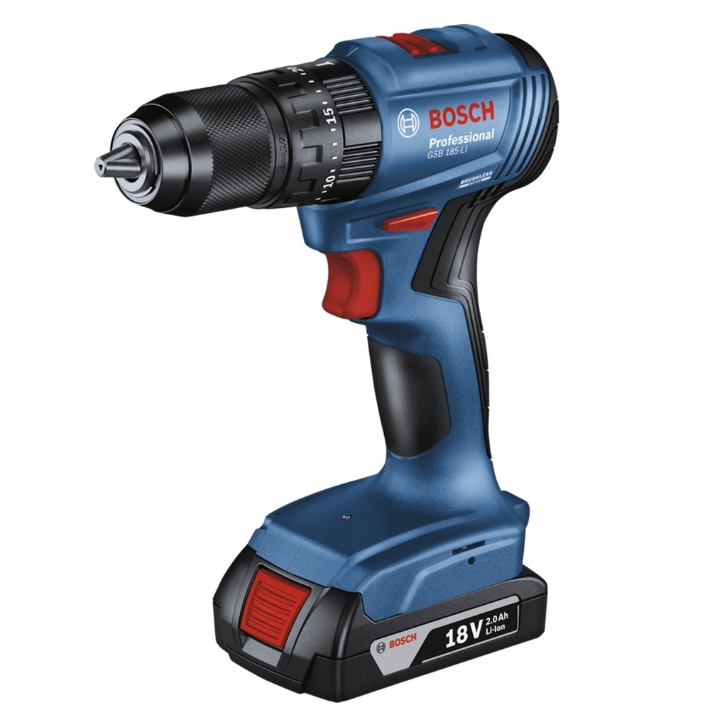 TALADRO PERCUTOR INALAMBRICO 1/2" 18 V 65 NM 2 AH 1 BAT+CARG. REF. GSB 185 LI / 230345/ 865396 BOSCH
