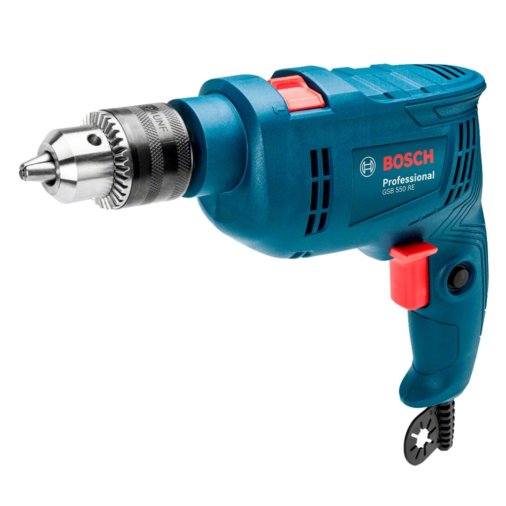TALADRO PERCUTOR 1/2" 550W V.V.R 3100RPM CAJA REF. GSB 550 RE / 865630 / 870335 MARCA BOSCH