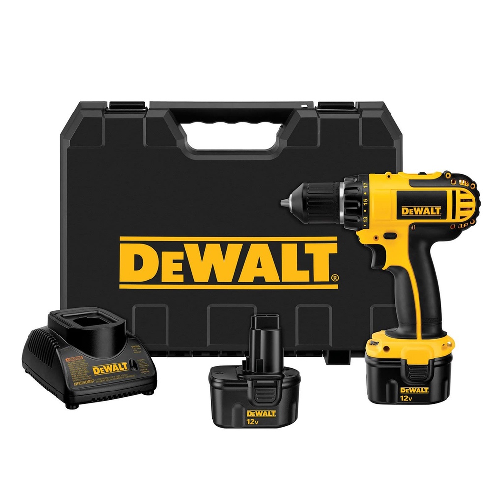 TALADRO INALAMBRICO 3/8" 12 V LED 2 BAT 1.450 RPM REF. DC742KA MARCA DEWALT