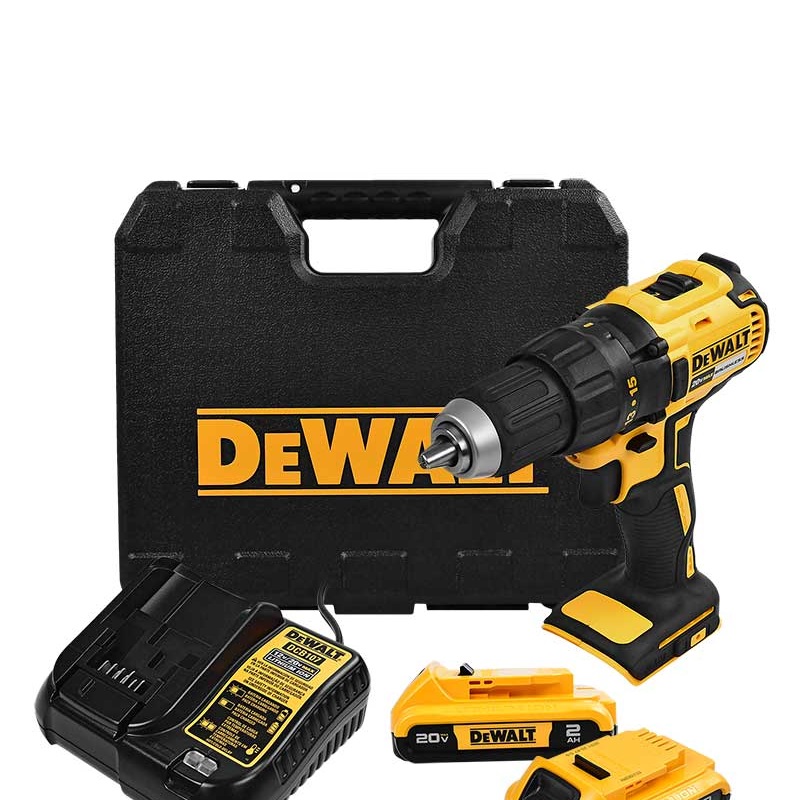 TALADRO ATORNILLADOR 1/2" INALAMBRICO 20 V 340W 1750 RPM 65Nm C/ 2 BATERIA 2.0 Ah + CARGADOR Y MALETIN MOD. DCD7771D2 REF. 02002008 MARCA DEWALT