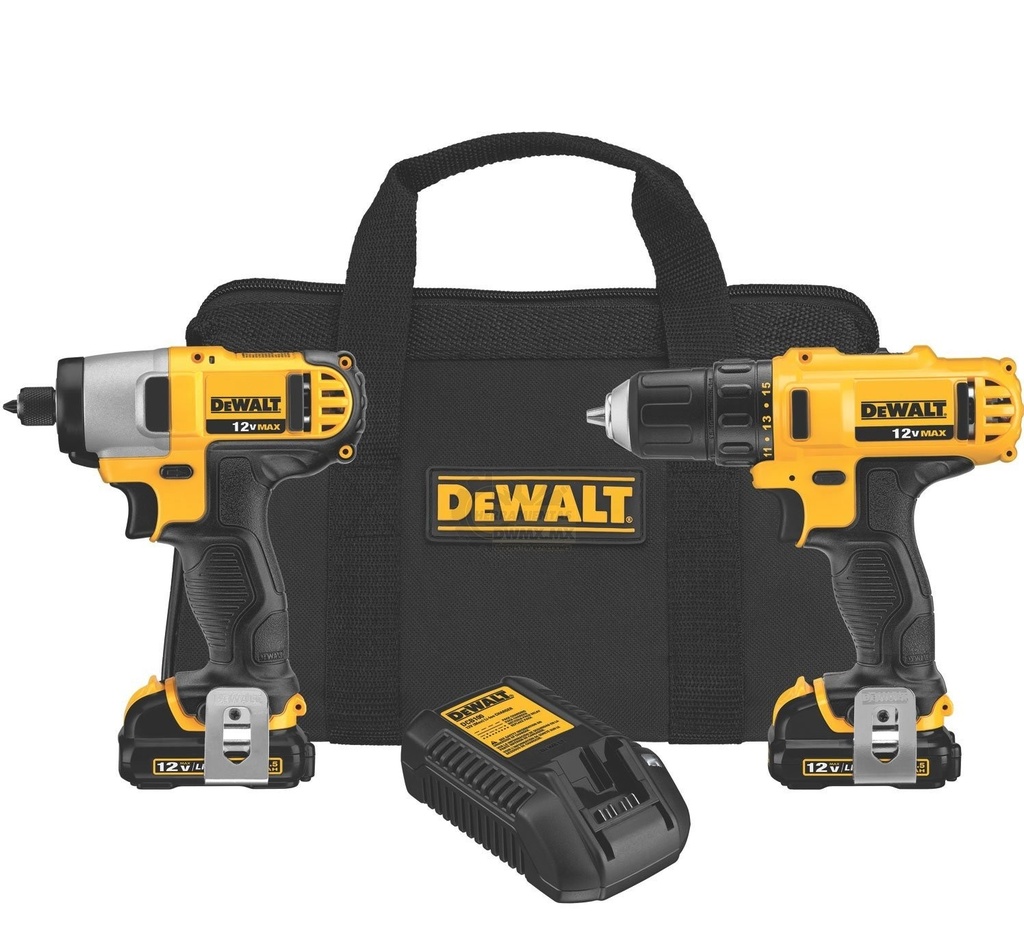 TALADRO ROTATIVO+ ATORNILLADOR DE IMPACTO + 2 BATERIAS (1.1 AH) REF.DCK211S2 MARCA DEWALT