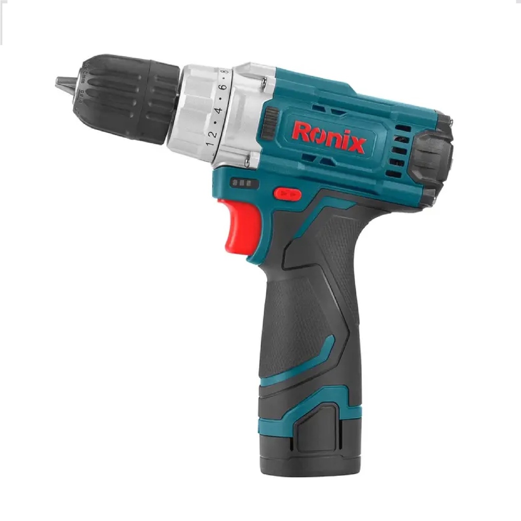 TALADRO ATORNILLADOR 3/8" INALAMBRICO 12 V 1.5A MALETIN 2 BATERIA + CARGADOR REF. 8613 MARCA RONIX