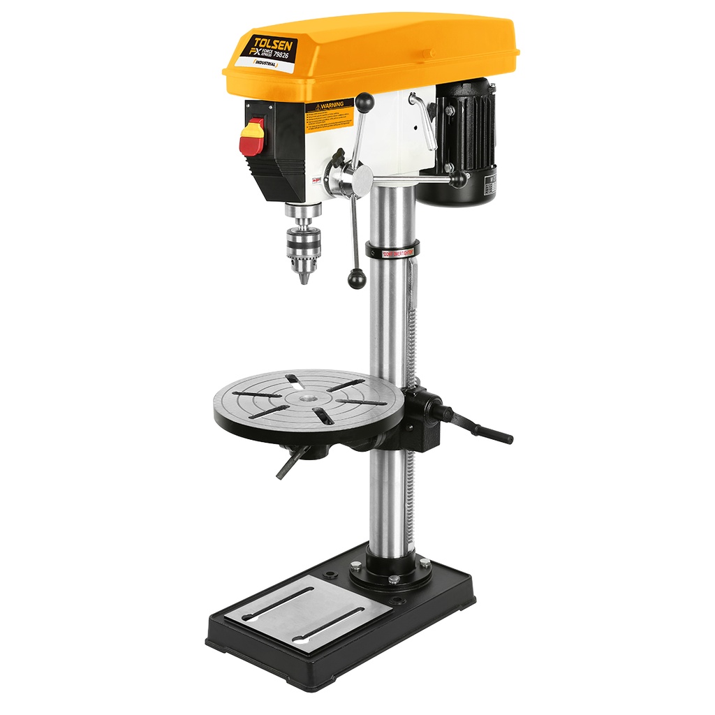 TALADRO DE PEDESTAL 550W 4,6A 110V 60HZ 180- 2770RPM RECOR. HUSILLO 80MM REF. 79826 MARCA TOLSEN