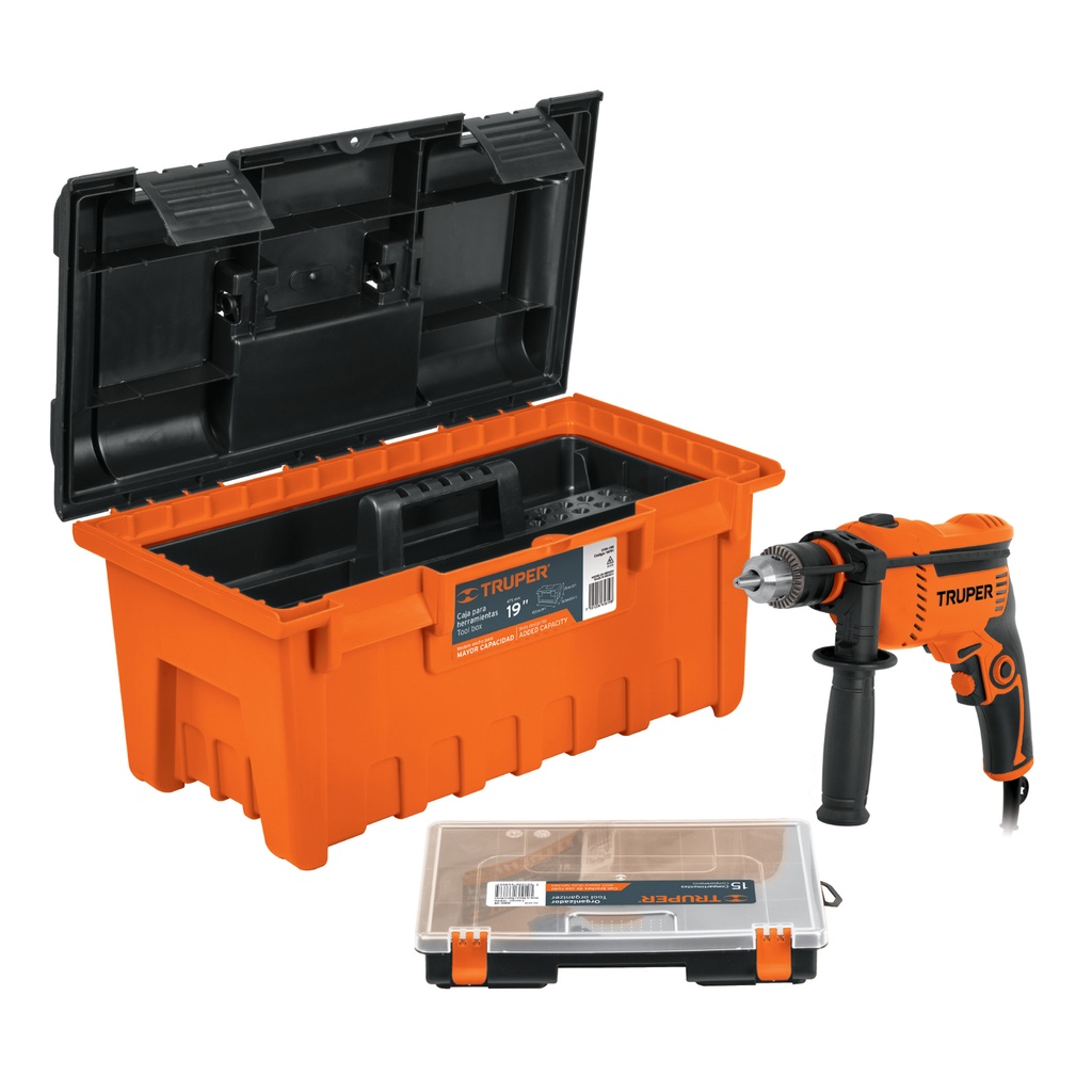 COMBO TALADRO 1/2" / CAJA HERRAMIENTA / ORGANIZADOR MOD. COMBO 100 REF. 10884 MARCA TRUPER
