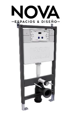 TANQUE EMPOTRADO A PARED ECOFLUSH SLIM DN90 + KIT CONEXION 2 PZ + ALIM REF. NVCIS9105 MARCA NOVA