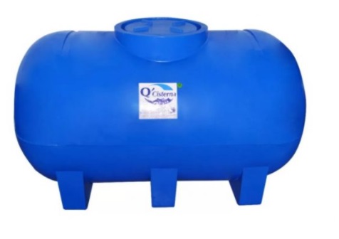TANQUE HORIZONTAL REFORZADO AZUL 1000 LTS REF. THL-1000-64 MARCA Q TANQUE