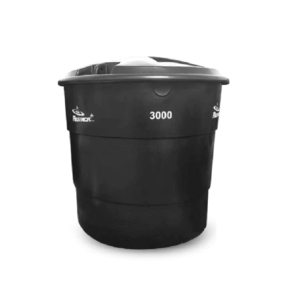 TANQUE DE AGUA CAP. 3.000 LTS MOD. EURO TANQUE NEGRO ( 1.90 X 1.45 MTS )MARCA RESINCA
