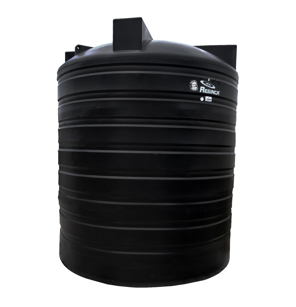 TANQUE DE AGUA CAP.12.500 LTS MOD. JUMBO INSTITUCIONAL (2.50 X2.85MT) NEGRO TRES CAPAS MARCA RESINCA