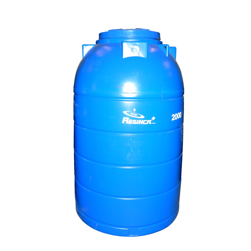 TANQUE DE AGUA CAP. 2.000 LTS MOD. JUMBO DOMESTICO (1.21 X 1.98 MTS) AZUL DOBLE CAPA MARCA RESINCA