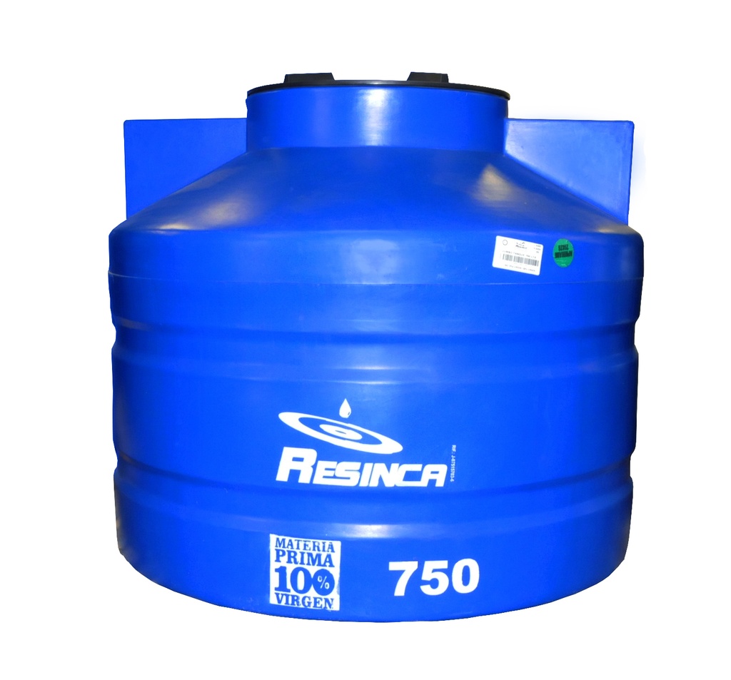 TANQUE DE AGUA CAP. 750 LTS MOD. JUMBO DOMESTICO AZUL CON TAPA DE ROSCA MARCA RESINCA