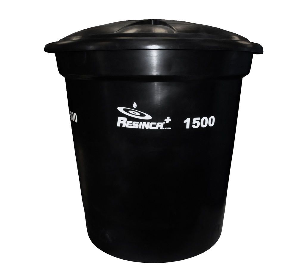 TANQUE DE AGUA CAP. 1.500 LTS MOD. SUPER TANQUE CONICO (1.50 X 1.55) NEGRO DOBLE CAPA MARCA RESINCA