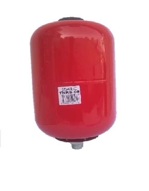 PULMON / TANQUE PARA HIDRONEUMATICO 8 LT ROSCA MACHO 1" COLOR ROJO REF. TNKS-08 MARCA SEMILIC