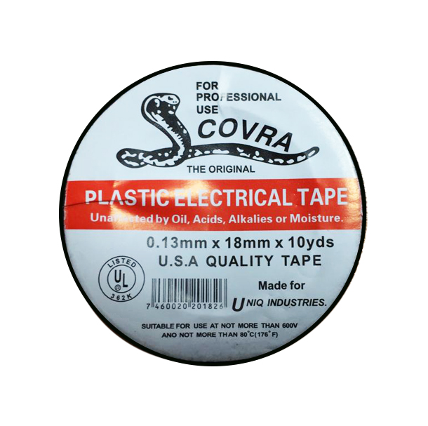 TAPE O CINTA ELECTRICA DE VINIL COLOR NEGRO 3/4" X 9 MTS COD. 201826 REF. JL044 MARCA COVRA
