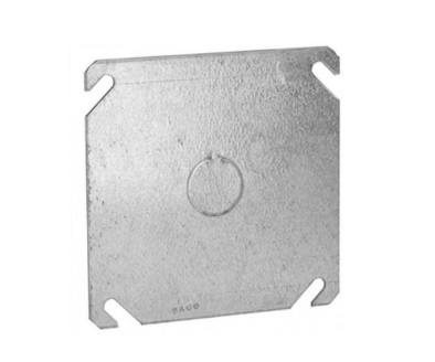TAPA CIEGA GALVANIZADA CUADRADA DE 4" X 4" CON PONCHE DE 1/2" REF. TC4125 MARCA DONSEN