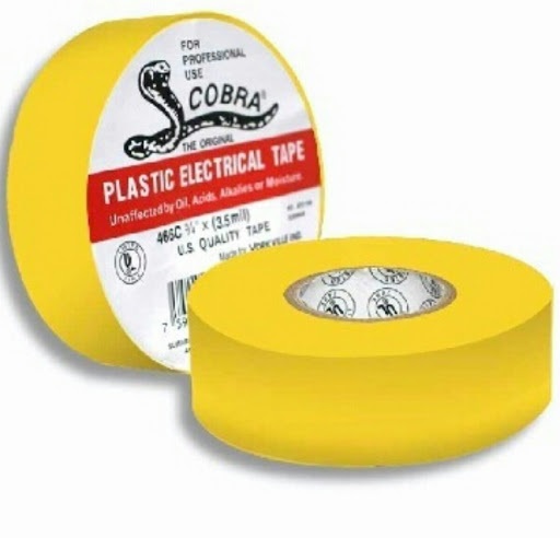 TAPE O CINTA ELECTRICA DE VINIL COLOR AMARILLO 3/4" X 10 MTS COBRA REF.TEI-09 TEI-707 MARCA FERMETAL