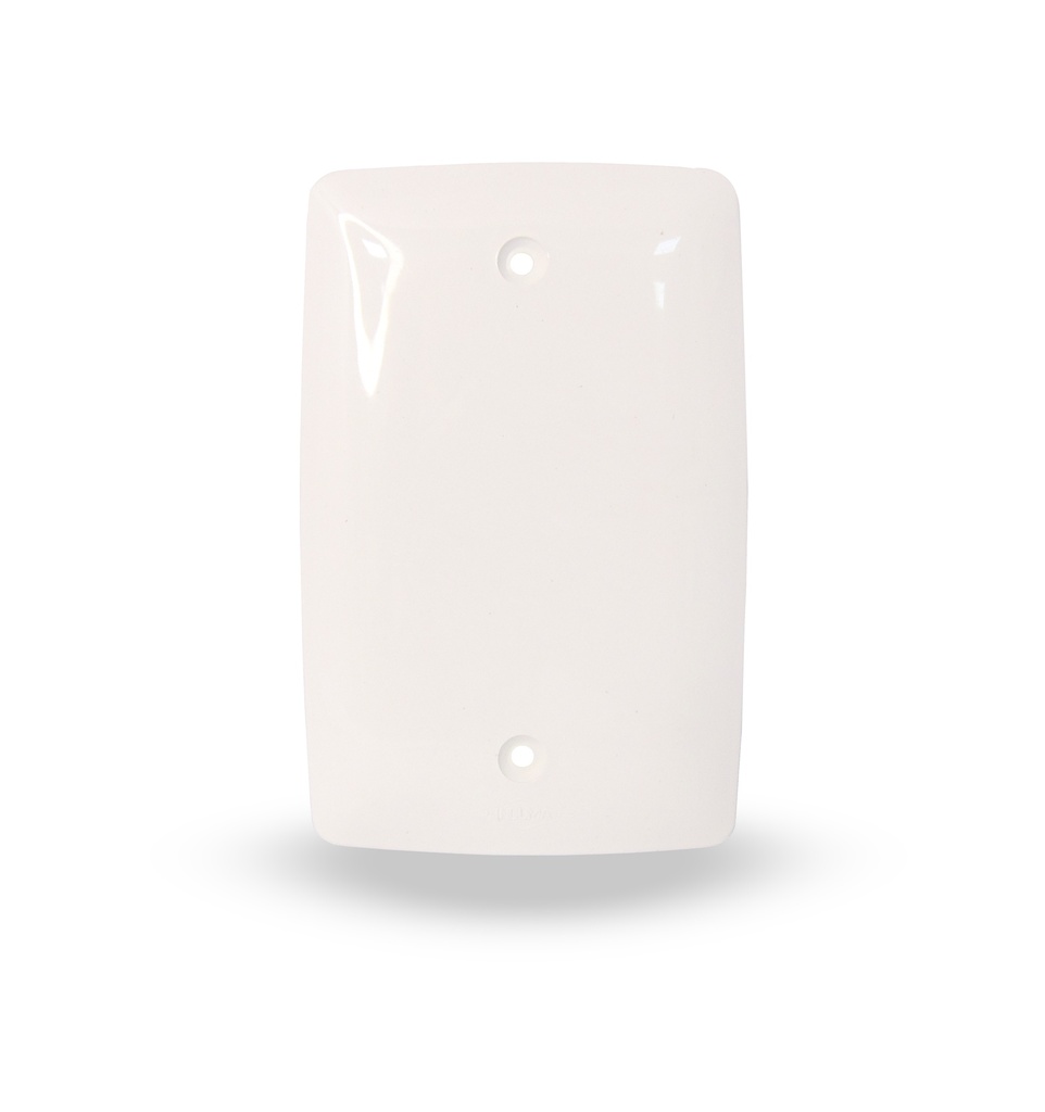 TAPA CIEGA PLASTICA RECTANGULAR 4 X 2" COLOR BLANCO REF. T7701-020 / T1206-0016 MARCA INDUMA