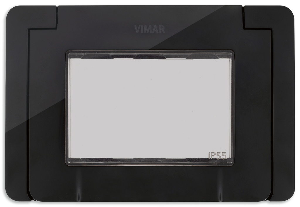 TAPA P/ INTEMPERIE IP55 3 MODULOS COLOR NEGRO SERIE NEVE UP REF. 09913.04 / 732056 MARCA VIMAR