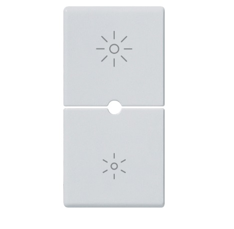TECLA 2 BOTONES MEDIOS 1M VARIADOR COLOR BLANCO SERIE EIKON REF. 20755.3.B MARCA VIMAR