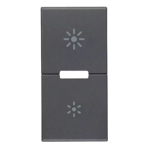 TECLA 2 BOTONES MEDIOS 1M SIMB. LUZ COLOR GRIS SERIE EIKON REF. 20755.3 MARCA VIMAR
