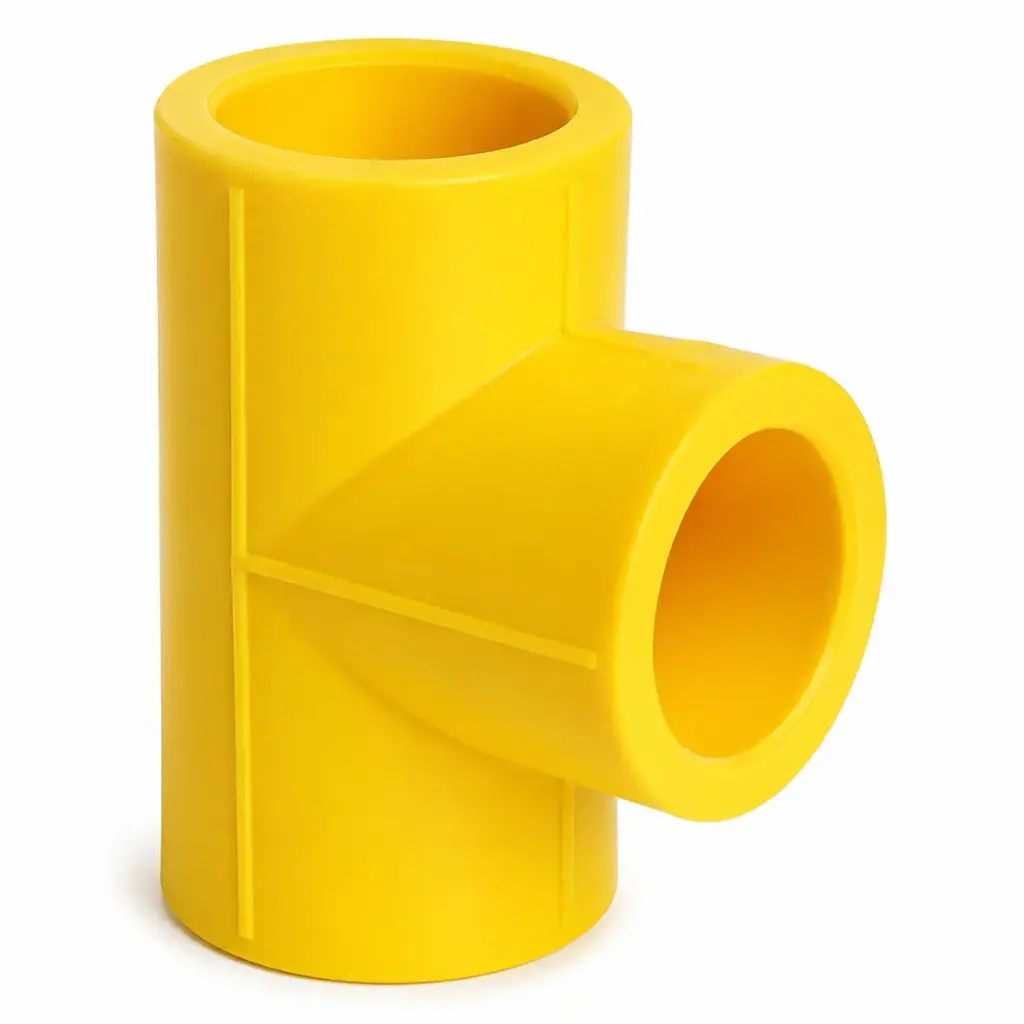 TEE REDUCIDA LISA DE 25 MM X 20 MM LINEA AMARILLA REF. DSC101A MARCA DONSEN