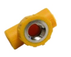 TEE CON ROSCA HEMBRA DE 25 MM X 1/2" LINEA AMARILLA REF. DSC202A MARCA DONSEN