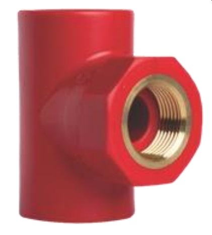 TEE CON ROSCA HEMBRA DE 32 MM X 1" FIRETEC LINEA ROJA COD-DSC206F MARCA DONSEN