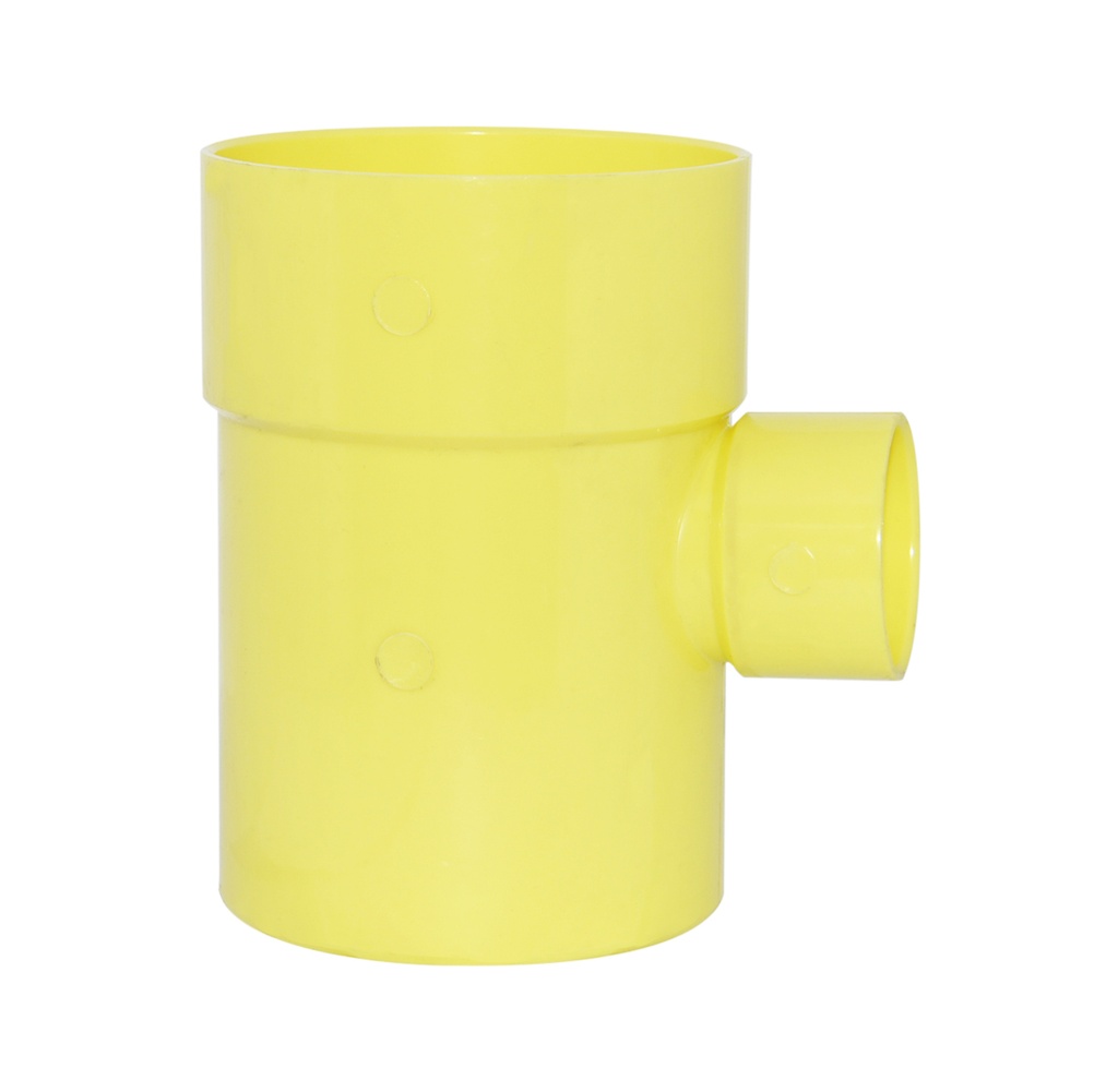 TEE REDUCIDA DE PVC PARA AGUA SERVIDA DE 110 MM X 75 MM (4" X 3") REF. 1010000705 MARCA TUBRICA