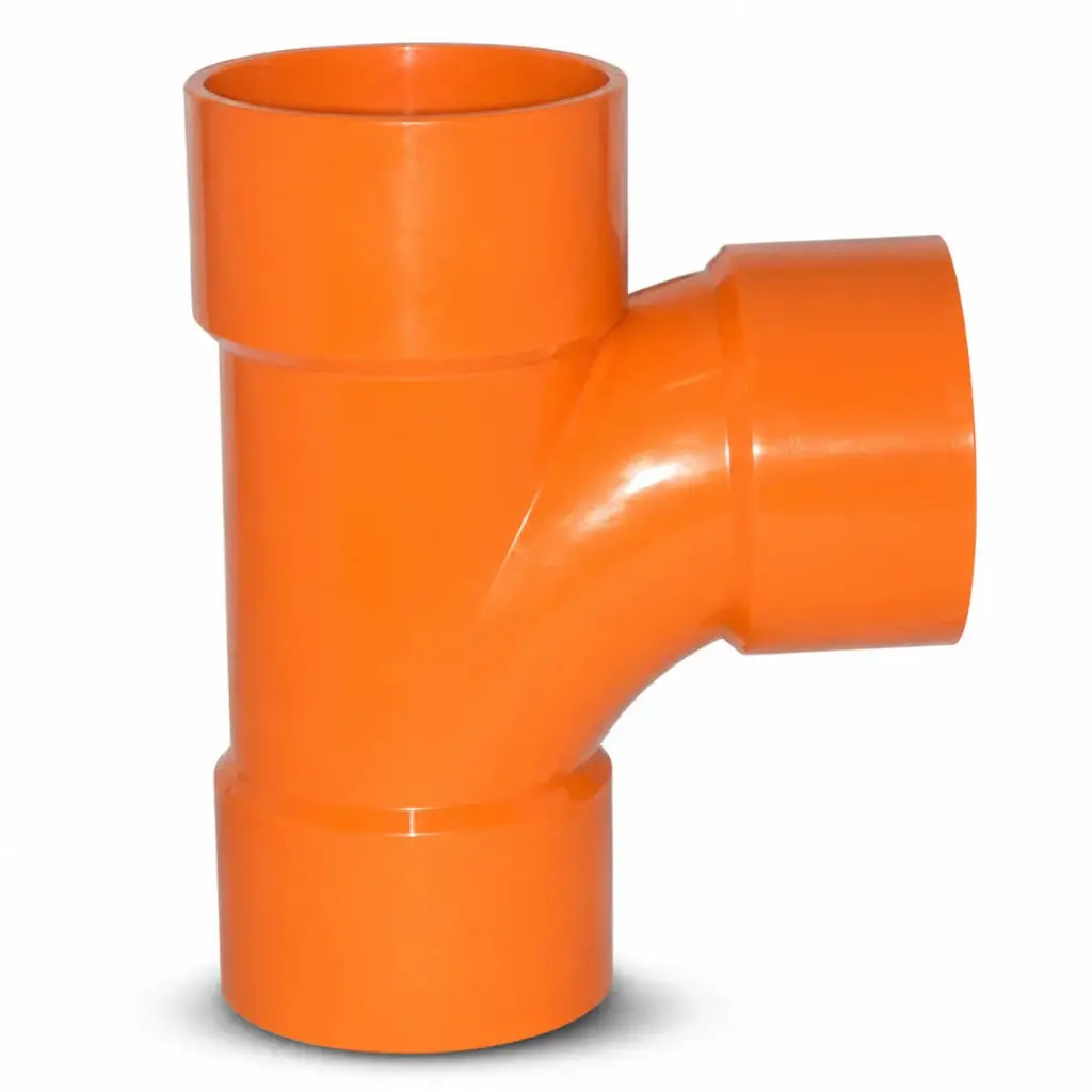 TEE REFORZADA NARANJA PVC PARA AGUA SERVIDA DE 50 MM (2" ) C -C- C REF. C051018CC MARCA UNITECA