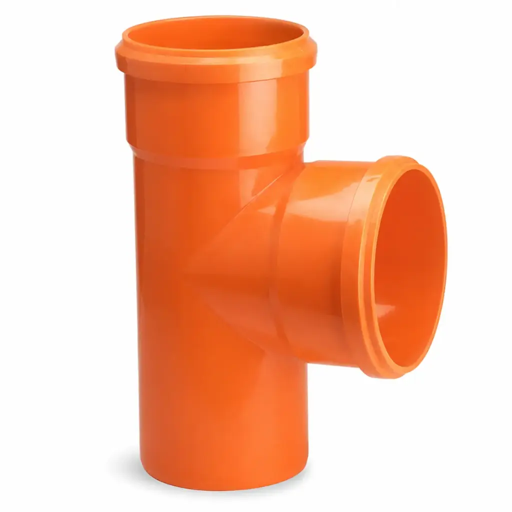 TEE REFORZADA NARANJA PVC PARA AGUA SERVIDA DE 50 MM (2" ) E X C X C REF. C051018 MARCA UNITECA