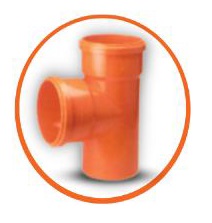 TEE REFORZADA NARANJA PVC PARA AGUA SERVIDA DE 75MM (3" ) C- C - E REF. C051020 MARCA UNITECA