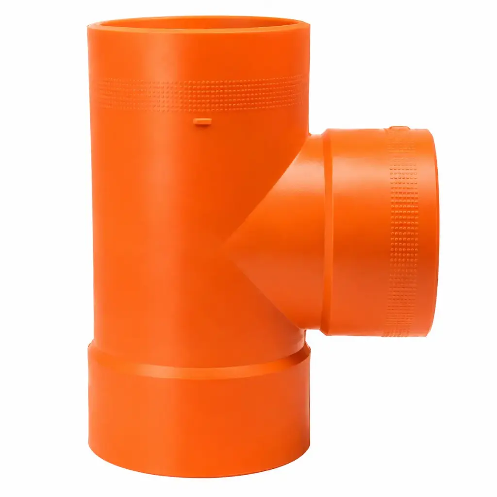 TEE REFORZADA NARANJA PVC PARA AGUA SERVIDA DE 110MM (4" ) C -C- C REF. C051024CC MARCA UNITECA