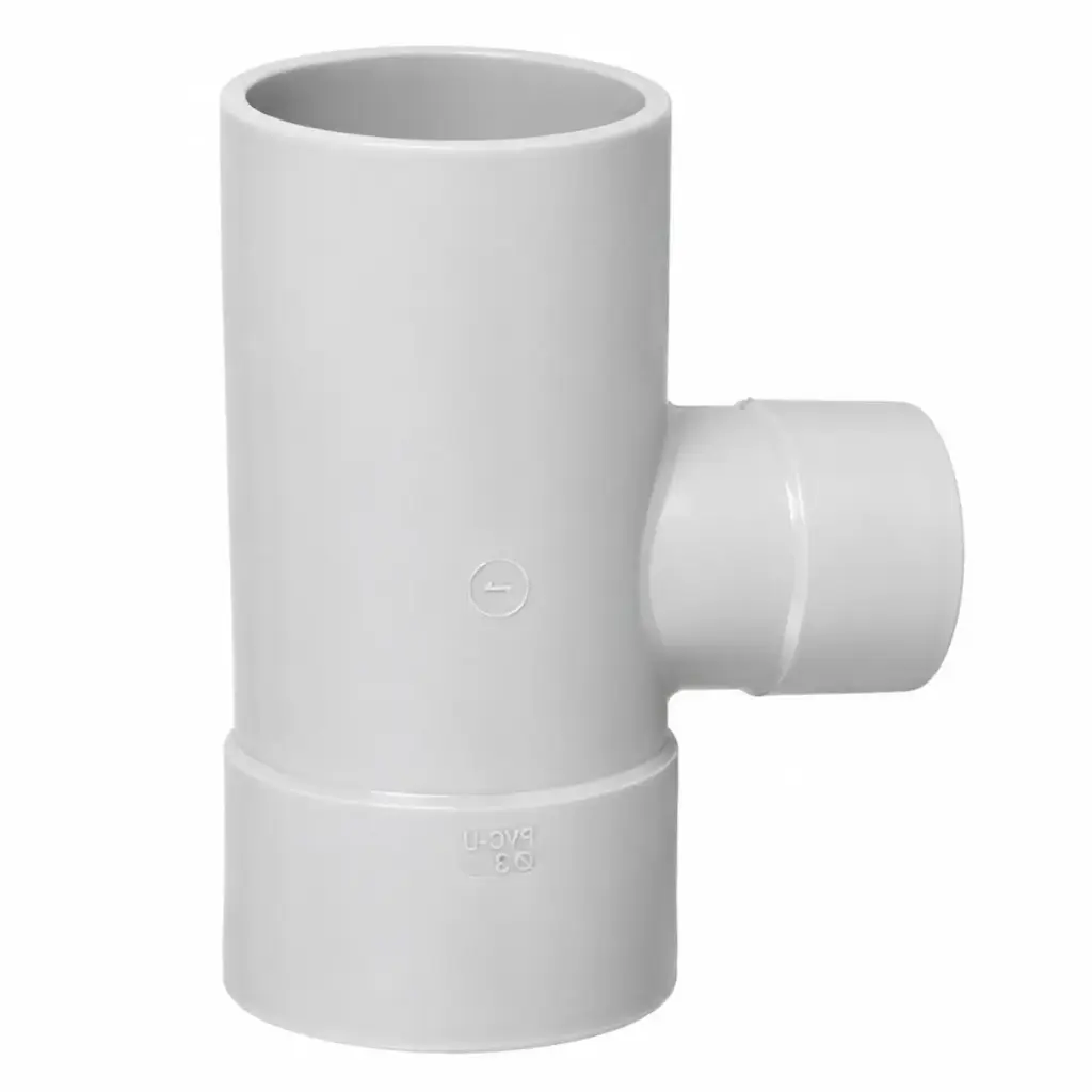 TEE REDUCIDA DE PVC PARA AGUA SERVIDA 75 MM X 50 MM ( 3" X 2" ) BLANCA TUBOMAX REF. C060050M UNITECA