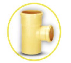 TEE REDUCIDA DE PVC PARA AGUA SERVIDA 160 X 110MM (6" X 4") C-C-C AMARILLO REF.C110073S UNITECA