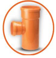 TEE REDUCIDA REFORZADO PVC AGUA SERVIDA 110MM X 50 MM ( 4" X 2" ) C-C-E NARANJA REF. C061061 UNITECA