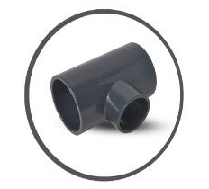 TEE REDUCIDA DE PVC AF ASTM SCH40 3/4" X 1/2" REF. C062201G MARCA UNITECA