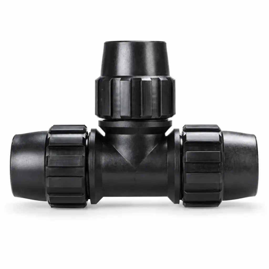 TEE RAPIDA DE POLIETILENO PE 32 MM PARA RIEGO REF. CP32TR MARCA UNITECA