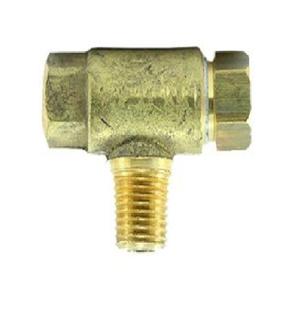 VALVULA TEE DE LATON REGULADOR FLARE INV. X NPT 1/4X1/4" REF. C06-V-08X08 MARCA VENEPRO