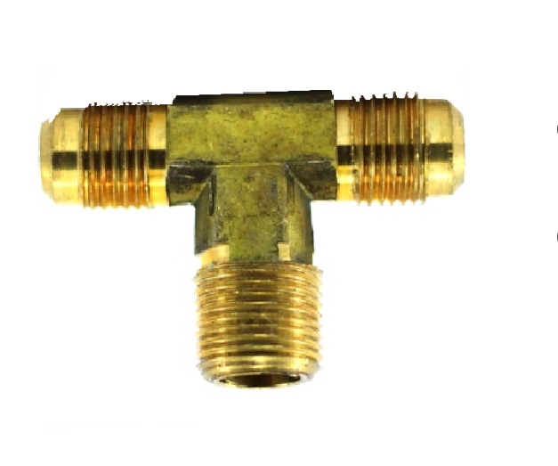 TEE DE LATON FLARE 45° SAE X SAE X NPT 5/8X3/4" REF. 45-FV-20X24 MARCA VENEPRO