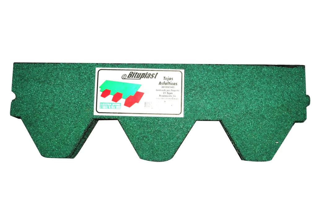 TEJA ASFALTICA COLOR VERDE / PAQ 2.97 MT2 REF. 360223 MARCA BITUPLAST