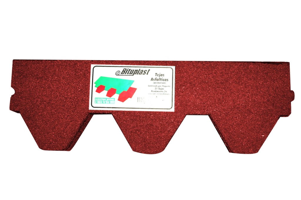 TEJA ASFALTICA COLOR ROJO / PAQ 2.97 MT2 REF. ASFROJ MARCA BITUPLAST